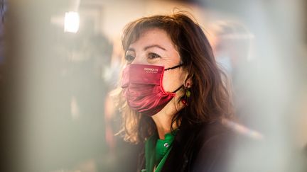 La présidente sortante PS de la région Occitanie, Carole Delga, lors de l'inauguration d'un centre sportif, le 22 mai 2021, à Font-Romeu (Pyrénées-Orientales).&nbsp; (JC MILHET / HANS LUCAS / AFP)