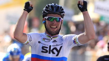 Mark Cavendish avec son maillot de champion du monde