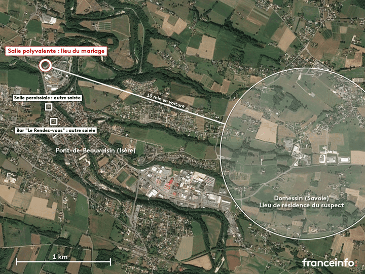 Les lieux de la disparition de la petite&nbsp;Maëlys. (NICOLAS ENAULT / GOOGLE EARTH)