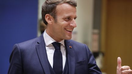 Le président de la République Emmanuel Macron, mardi 21 juillet 2020 à Bruxelles (Belgique). (STEPHANIE LECOCQ / AP / SIPA)