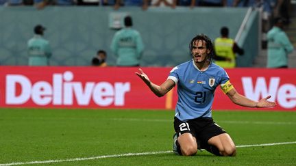 Edinson Cavani lors de Uruguay-Ghana, le 2 décembre 2022 à Al Wakrah. (PABLO PORCIUNCULA / AFP)