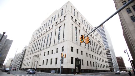 L'entrée du tribunal de Detroit (Michigan, Etats-Unis), le 17 avril 2017. (BILL PUGLIANO / GETTY IMAGES NORTH AMERICA / AFP)