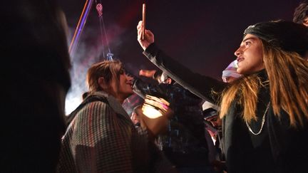 Des fans saoudiens au MDL Beast Fest, un festival de musique électronique à Banban, près de Riyad (19 décembre 2019) (FAYEZ NURELDINE / AFP)