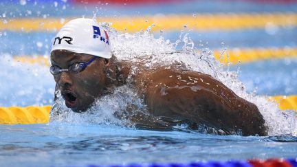 Mehdy Metella le 20 mai 2016 à Londres à l'Euro de natation. (STEPHANE KEMPINAIRE / AFP)