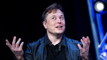 Le patron de Tesla, Elon Musk, lors d'une conférence à Washington, aux Etats-Unis, le 9 mars 2020.&nbsp; (BRENDAN SMIALOWSKI / AFP)