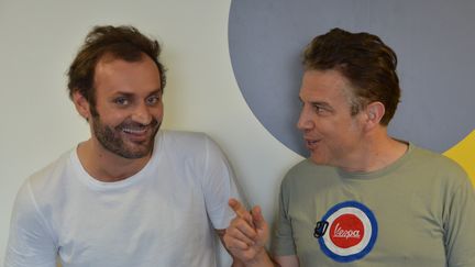 Augustin Trapenard (France Inter et Canal +) et Philippe Vandel dans les locaux de Radio France (Jean-Christophe Bourdillat / Radio France)