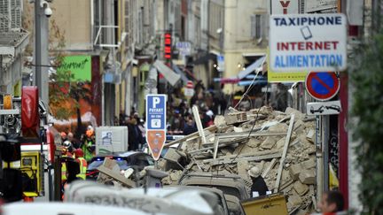 Les décombres des immeubles effondrés&nbsp;rue d'Aubagne à Marseille, lundi 5 novembre 2018. (AFP)