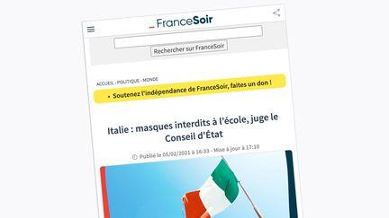Article publié le 5 février 2021 sur le site France Soir. (CAPTURE D'ÉCRAN)