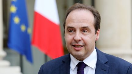 Jean-Christophe Lagarde, président de l'UDI et co-président du groupe UDI, Agir et Indépendants à l'Assemblée nationale, lors d'une prise de parole à l'Elysée à Paris, le 20 novembre 2017. (LUDOVIC MARIN / AFP)