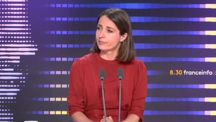 Sophie Binet, secrétaire générale de la CGT, était vendredi 12 mai l’invitée du 8h30 franceinfo. (FRANCEINFO / RADIOFRANCE)