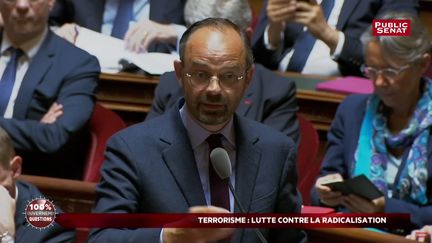 Edouard Philippe dans l'hémicycle du Sénat (Public Sénat)