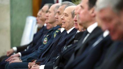 Le chef de l'agence de sécurité russe du FSB, Alexander Bortnikov, (au centre) à une réunion élargie du bureau du parquet général russe à Moscou, le 26 mars 2024. (VALERY SHARIFULIN / POOL / AFP)