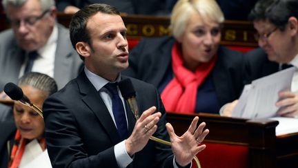 Le ministre de l'Economie, de l'Industrie et du Numérique, Emmanuel Macron, le 19 janvier 2016 à l'Assemblée nationale. (ALAIN JOCARD / AFP)