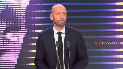 Stanislas Guerini,&nbsp;ministre de la Transformation et de la Fonction publiques était l'invité du "8h30 franceinfo", vendredi 2 décembre 2022. (FRANCEINFO / RADIOFRANCE)