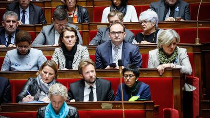 Les députés "socialistes et apparentés", sur les bancs de l'Assemblée nationale. (THOMAS PADILLA / MAXPPP)