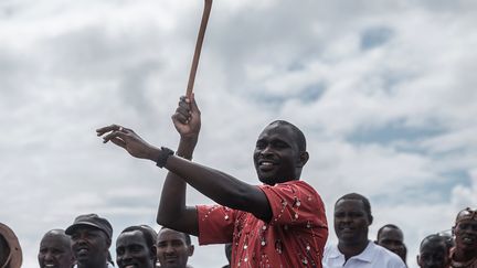 Le champion olympique et détenteur record du monde du 800 mètres, David Rudisha, participe lui aussi à cette épreuve. (YASUYOSHI CHIBA / AFP)