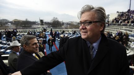 Steve Bannon, alors chef de la stratégie et haut conseiller à la Maison Blanche, à l'investiture de Donald Trump, le 20 janvier 2017 à Washington. (REUTERS)