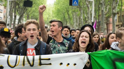 Des manifestants opposés à la loi Travail défilent à Toulouse (Haute-Garonne), le 3 mai 2016. (CITIZENSIDE/MAXIME REYNIE / AFP)