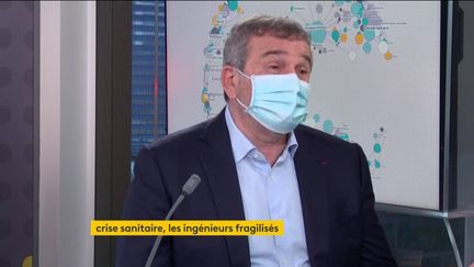 Mauro Ricci, le PDG d'Akka, groupe&nbsp;d’ingénierie et de conseil en technologie, invité éco de franceinfo, mercredi 17 mars 2021. (FRANCEINFO)