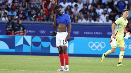 Le Français Bradley Loko en finale des Jeux olympiques face à l'Espagne, au parc des Princes, le 9 août 2024. (FRED DUGIT / LP / MAXPPP)