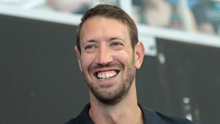 Alain Bernard, le 25 mai 2017 à Schiltigheim dans le bas-Rhin, lors des championnats de France de natation. (DOMINIQUE GUTEKUNST / MAXPPP)