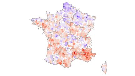 Carte de France de la vaccination par intercommunalité (FRANCEINFO)