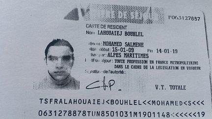 Une photocopie du permis de résidence de Mohamed Lahouaiej-Bouhlel, publiée le 15 juillet 2016. (AFP)