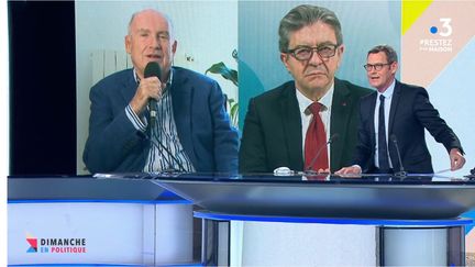 "Dimanche en politique". Dominique Bussereau et Jean-Luc Mélenchon
26 avril 2020 (CAPTURE D'ECRAN "DIMANCHE EN POLITIQUE" / FRANCE 3)