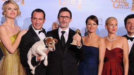 L&#039;Equipe de &quot;The Artist&quot; reçoit le Golden Globe de la Meilleure comédie
 (AFP/ROBYN BECK)