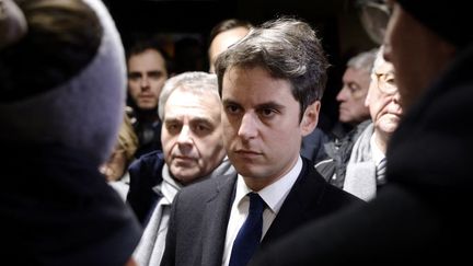 Le Premier ministre Gabriel Attal, à Clairmarais (Pas-de-Calais), le 9 janvier 2024. (LUDOVIC MARIN / POOL / AFP)