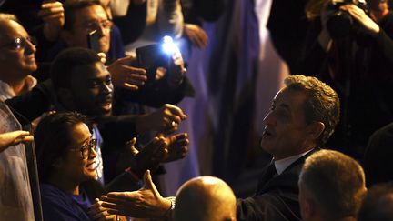 Nicolas Sarkozy lors d'un meeting à Marseille, jeudi 27 octobre 2016. (ANNE-CHRISTINE POUJOULAT / AFP)