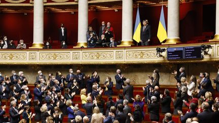 Débat sur la guerre en Ukraine le 1er mars 2022 à l'Assemblée nationale, en présence de l'ambassadeur ukrainien en France (ARNAUD DUMONTIER / MAXPPP)