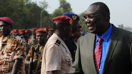 Le pr&eacute;sident centrafricain Michel Djotodia, le 30 novembre 2013 &agrave; Bangui (Centrafrique). (SIA KAMBOU / AFP)