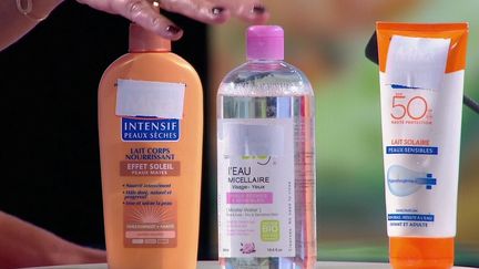 Les équipes de France Télévisions ont décidé de s'intéresser aux produits cosmétiques ainsi qu'aux ingrédients qui les composent. Dorothée Lachaud est présente sur le plateau du journal de 13 Heures pour aborder le sujet. (CAPTURE ECRAN FRANCE 3)