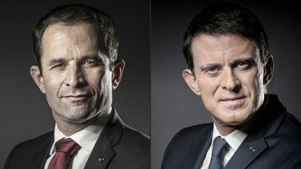 Les deux candidats du parti socialiste Manuel Valls et Benoit Hamon vont débattre&nbsp;avant le deuxième tour&nbsp;de la primaire de la gauche pour l'élection présidentielle française 2017.  (JOEL SAGET / AFP)