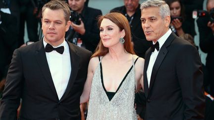 Matt Damon, Julianne Moore et George Clooney à Venise pour présenter "Suberbicon" (2 septembre 2017)
 (Matteo Chinellato / Nurphoto / AFP)