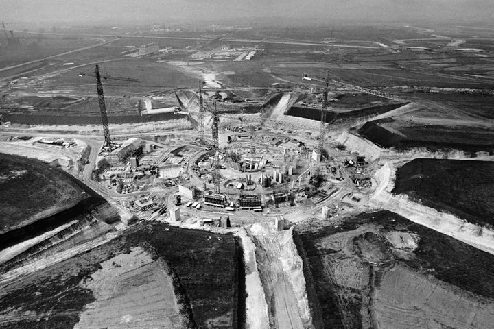 Aéroport de Roissy lors de sa construction 
 (STRINGER / AFP)