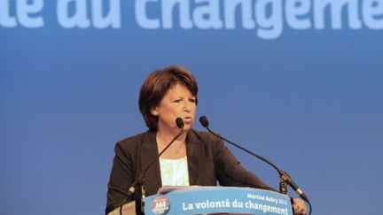 Martine Aubry, le 7 septembre 2011, en meeting à Toulouse (ERIC CABANIS / AFP)