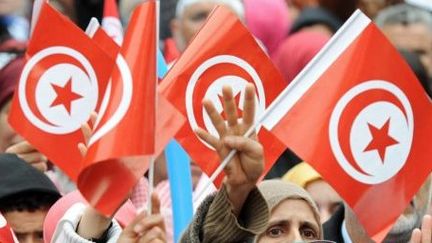 Manifestation le 14 janvier 2014 à Tunis pour marquer le troisième anniversaire de la révolution. (AFP)