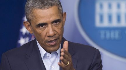 Barack Obama donne une conf&eacute;rence de presse &agrave; la Maison Blanche, &agrave; Washington (Etats-Unis), le 18 ao&ucirc;t 2014. (SAUL LOEB / AFP)