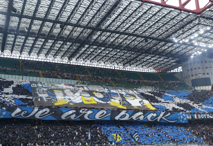 Le stade San Siro lors du retour de l'Inter en Ligue des champions en 2018 (MATTEO CIAMBELLI / NURPHOTO)