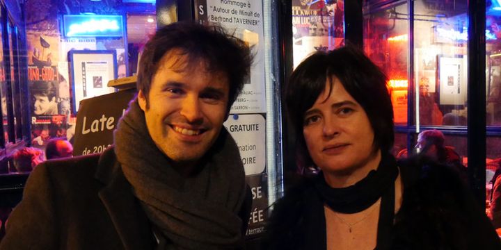 Paul Lay et Géraldine Laurent devant le club Sunside/Sunset peu après la cérémonie de l'Académie du Jazz, le 8 février 2016
 (Annie Yanbékian / Culturebox)