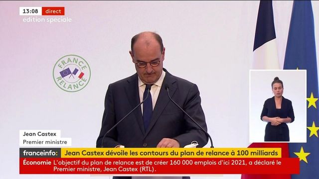 Jean Castex annonce 100 milliards pour "retrouver notre niveau de richesse d'avant la crise"