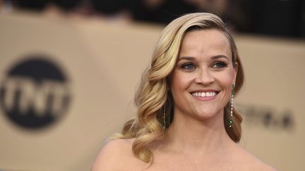 L'actrice américaine Reese Witherspoon, lors de la 24e cérémonie des SAG Awards, à Los Angeles (Californie), dimanche 21 janvier 2018.&nbsp; (JORDAN STRAUSS / AP / SIPA / AP)