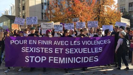 Deuxième édition de la Marche contre les violences faites aux femmes à Montpellier (Hérault), le 23 novembre 2019. (ELENA LOUAZON / FRANCE-BLEU HÉRAULT)