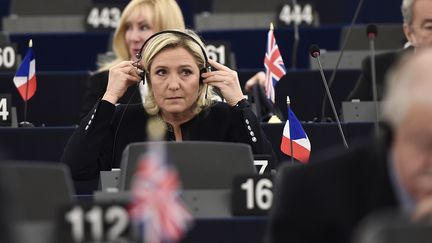 Marine Le Pen au Parlement européen à Strasbourg (Bas-Rhin), le 26 octobre 2016. (FREDERICK FLORIN / AFP)