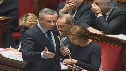 Bruno Le Maire, ministre de l'Agriculture, lors de la s&eacute;ance de questions au gouvernement, le 21 f&eacute;vrier 2012. (FTVI / FRANCE 3)