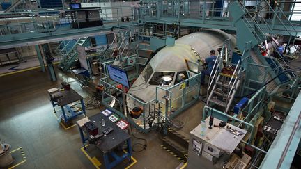 Un site d'assemblage d'Airbus à Saint-Nazaire (Loire-Atlantique). Photo d'illustration. (OLANRIVAIN / MAXPPP)