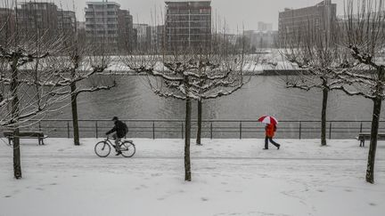 La vague de froid à Francfort en Allemagne. (ARMANDO BABANI / AFP)