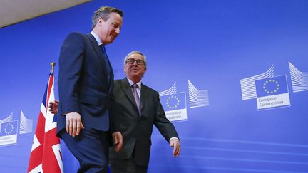 &nbsp; (David Cameron Premier ministre britannique, et Jean-Claude Juncker, président de la Commission européenne. © Yves Herman/Reuters)